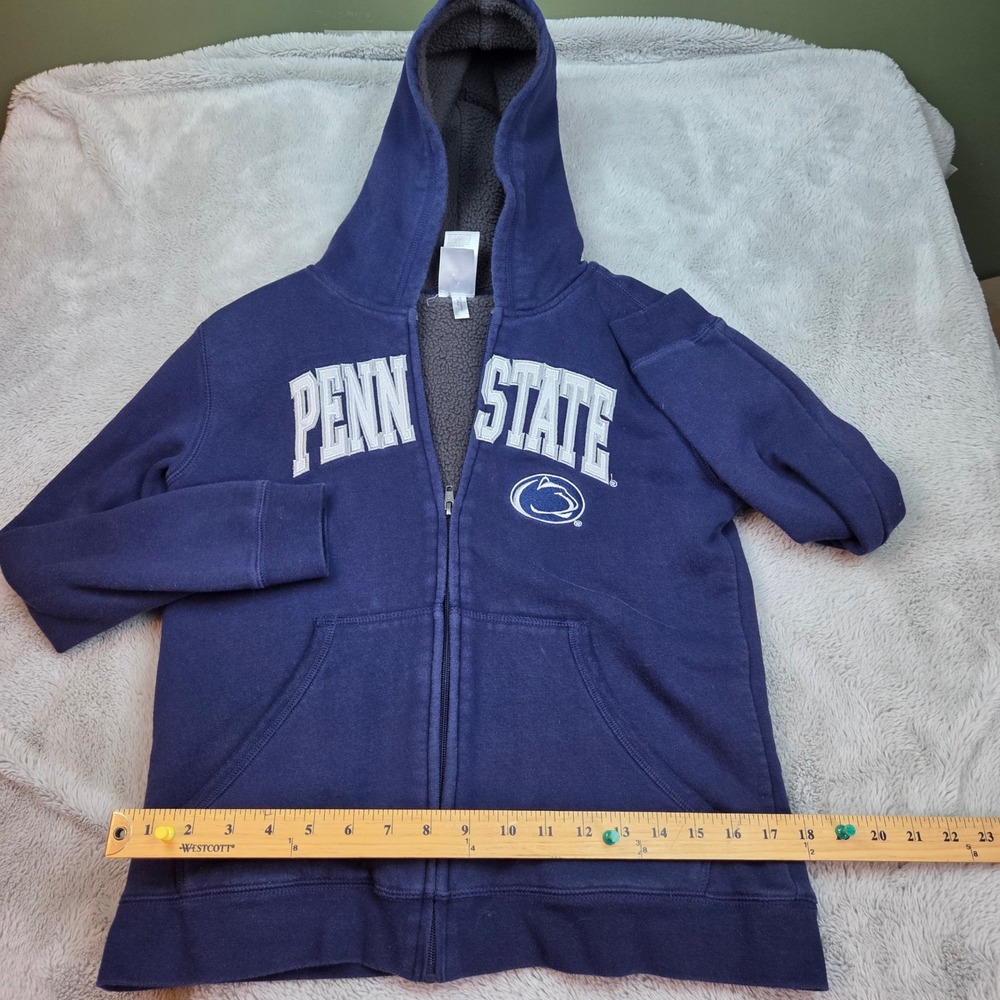 Proedge Penn State Zip Up Hoodie Mens L 12/14 Navy‎ Blue Sherpa Lined NCAA PSU